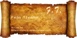 Fein Tivadar névjegykártya